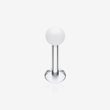 Basic UV Acrylic Ball Top Labret-White